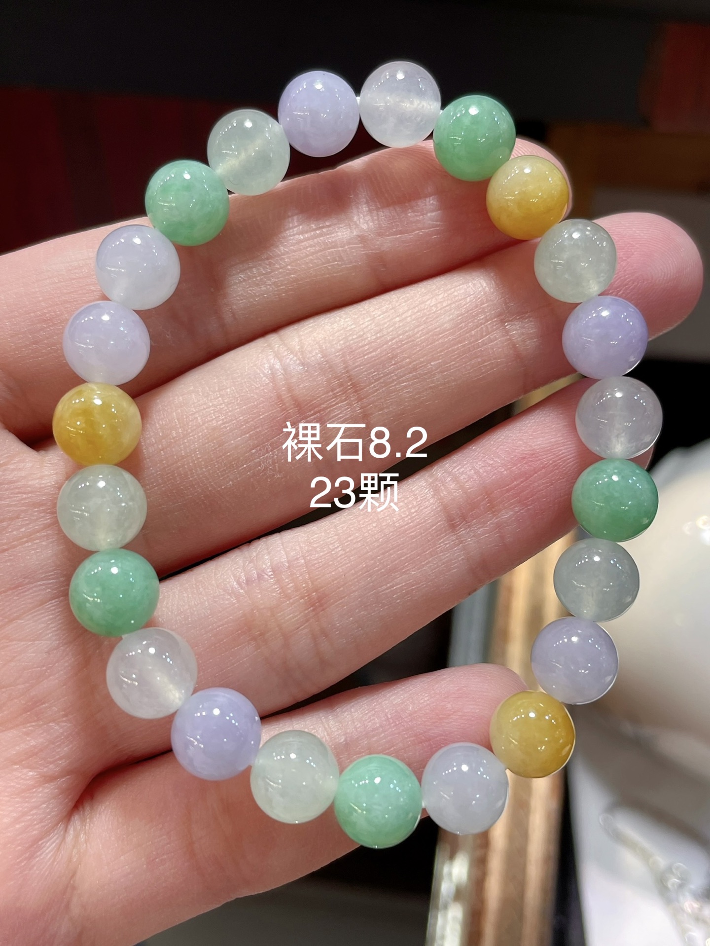 ️ 缅甸天然春彩圆珠手链，超性比推荐 颗颗均匀饱满，现在珠链难得有这么均匀的料子，佩戴贵气，优惠，