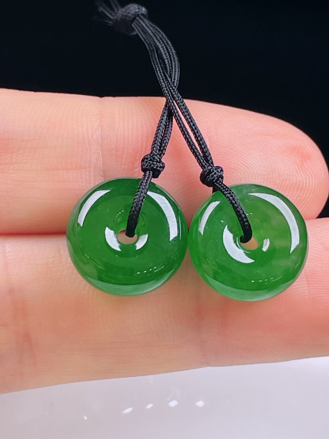 ️冰绿耳坠，老种起光，细底通透，尺寸：裸石13/5.8mm0612