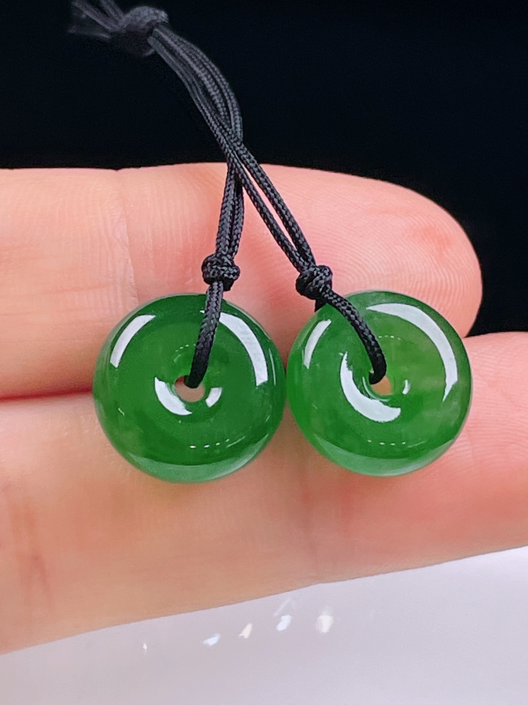 ️冰绿耳坠，老种起光，细底通透，尺寸：裸石13/5.8mm0612