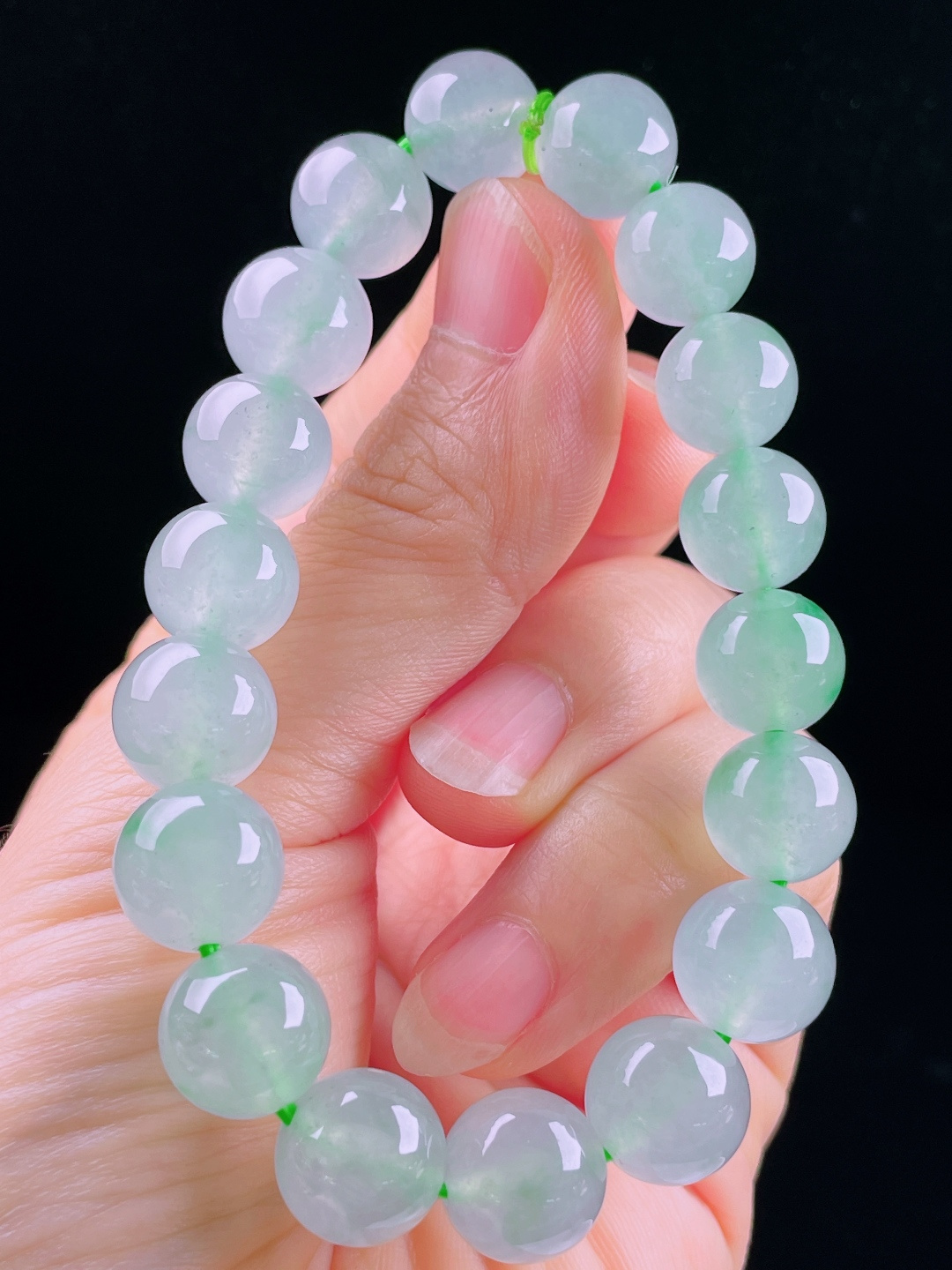 ️冰种手串，老种起光，细底通透，尺寸：11.7mm0612