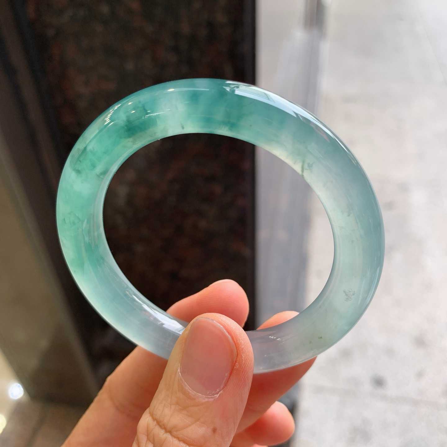 圆条冰晴飘花 微细纹 尺寸：52/9.6 冰润