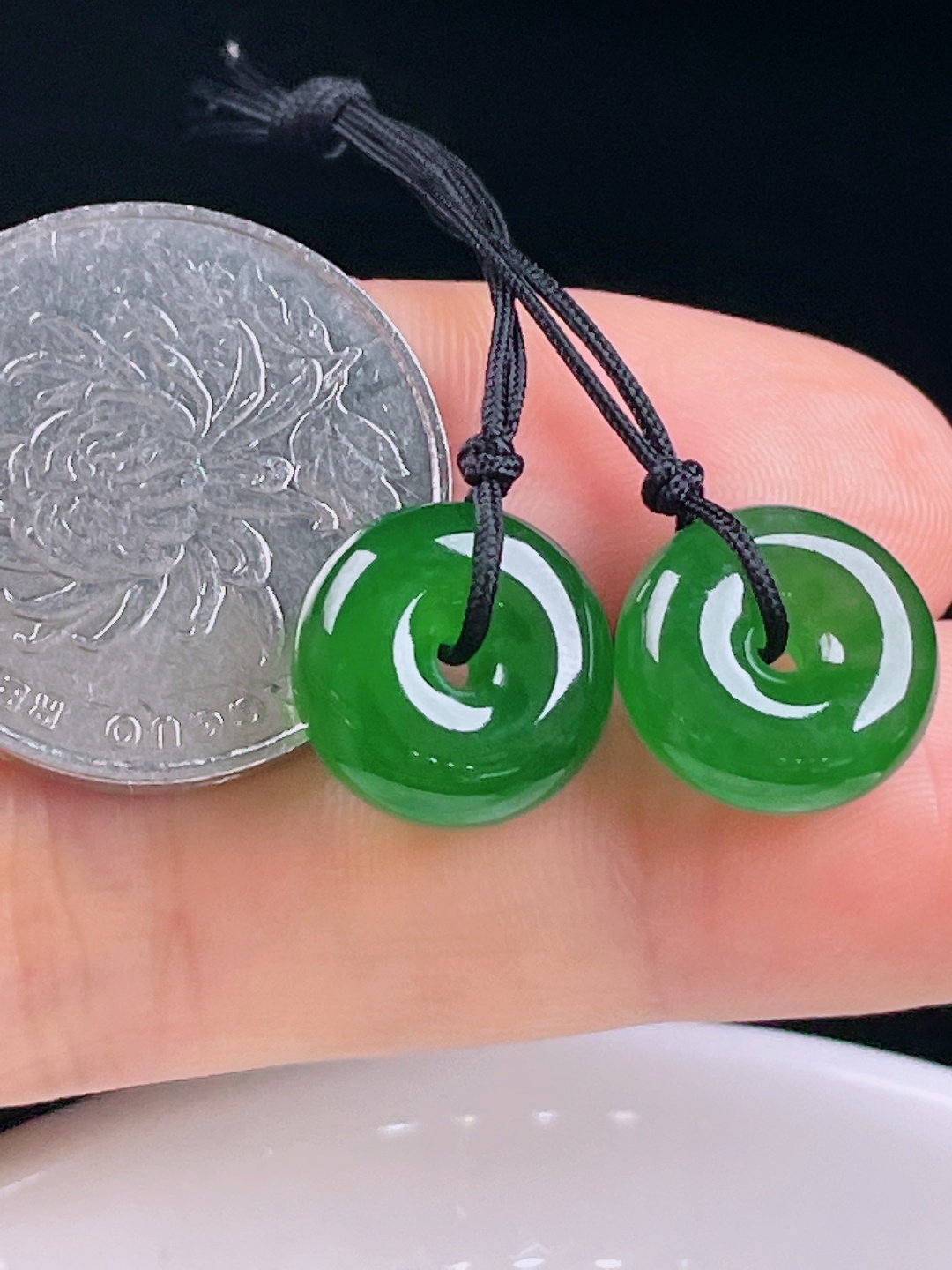 ️冰绿耳坠，老种起光，细底通透，尺寸：裸石13/5.8mm0612