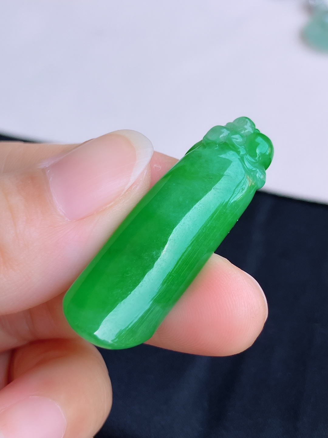 翠绿福瓜，色美清爽，尺寸39.8/13.3/7.3/自然光实拍
