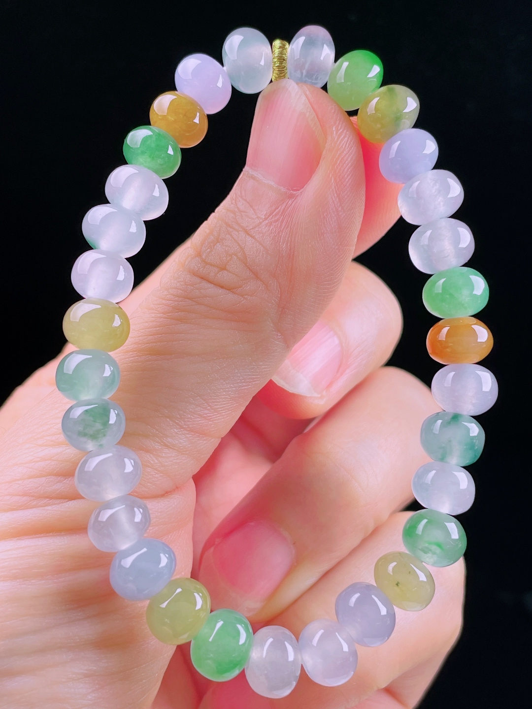 ️多彩手串，老种起光，细底通透，尺寸：7.7mm0612