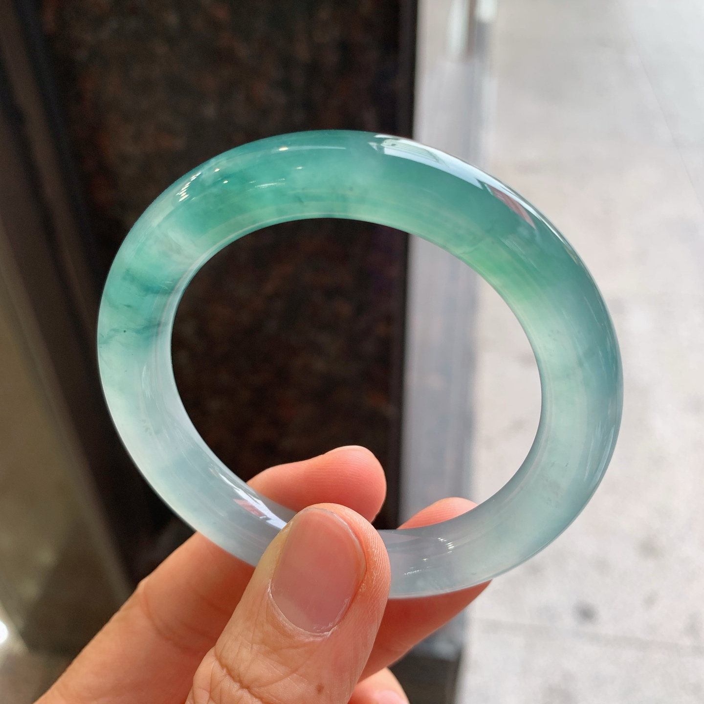 圆条冰晴飘花 微细纹 尺寸：52/9.6 冰润