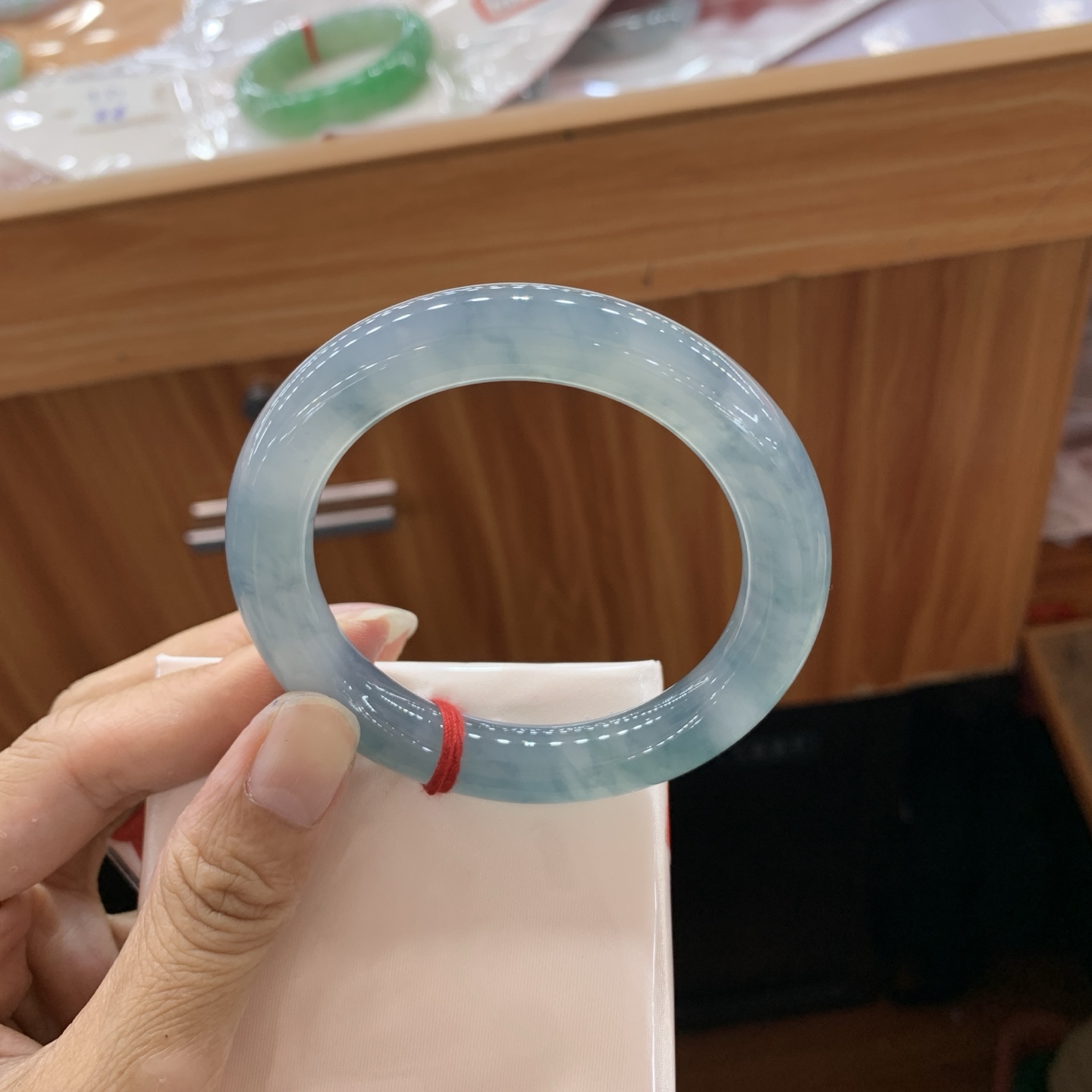 梦幻蓝紫圆条翡翠手镯 54.5-10.5