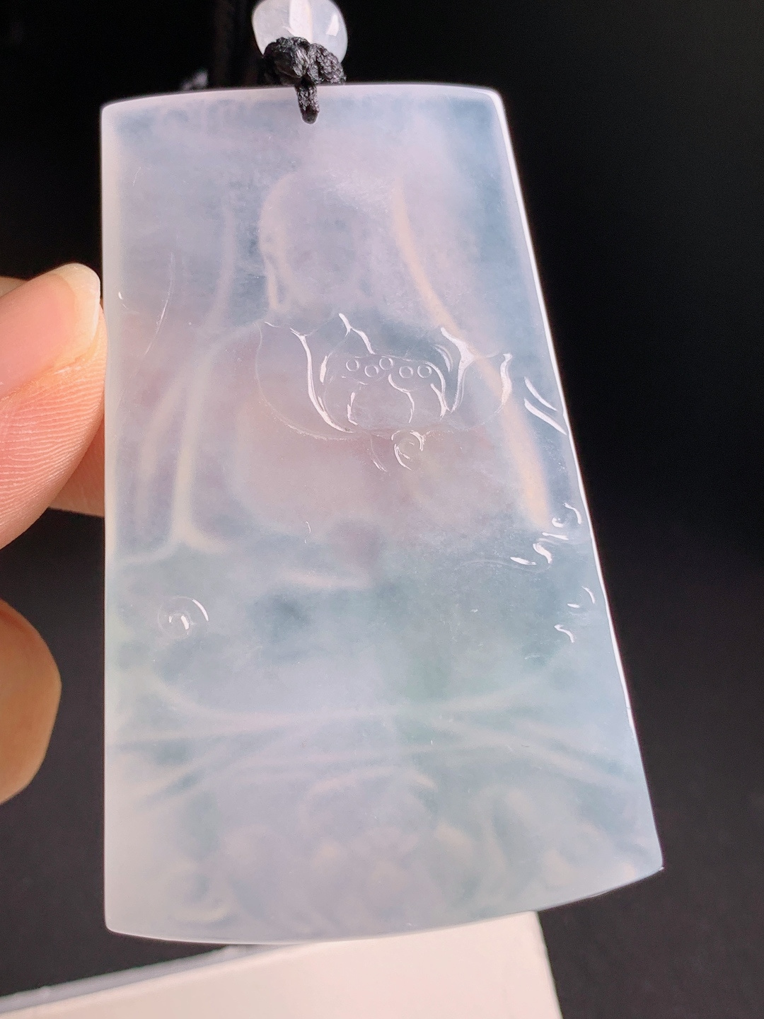 ️ 冰种大日如来方牌，冰润通透起光，寓意佛光普照福泽绵长 裸石66.5-38-5.5 430609
