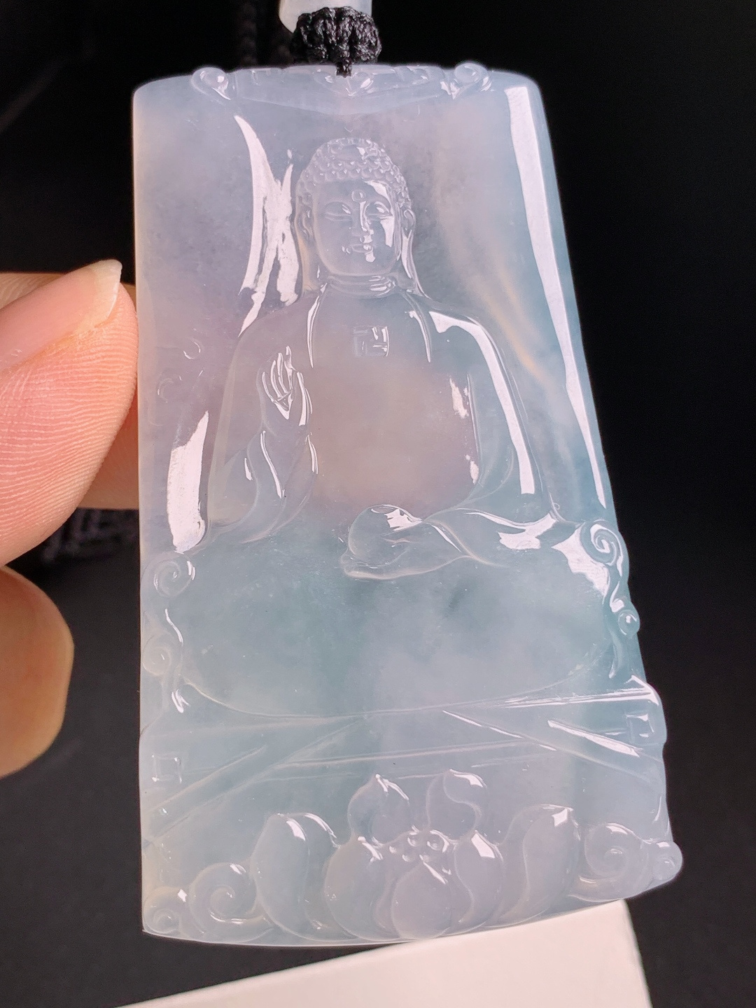 ️ 冰种大日如来方牌，冰润通透起光，寓意佛光普照福泽绵长 裸石66.5-38-5.5 430609