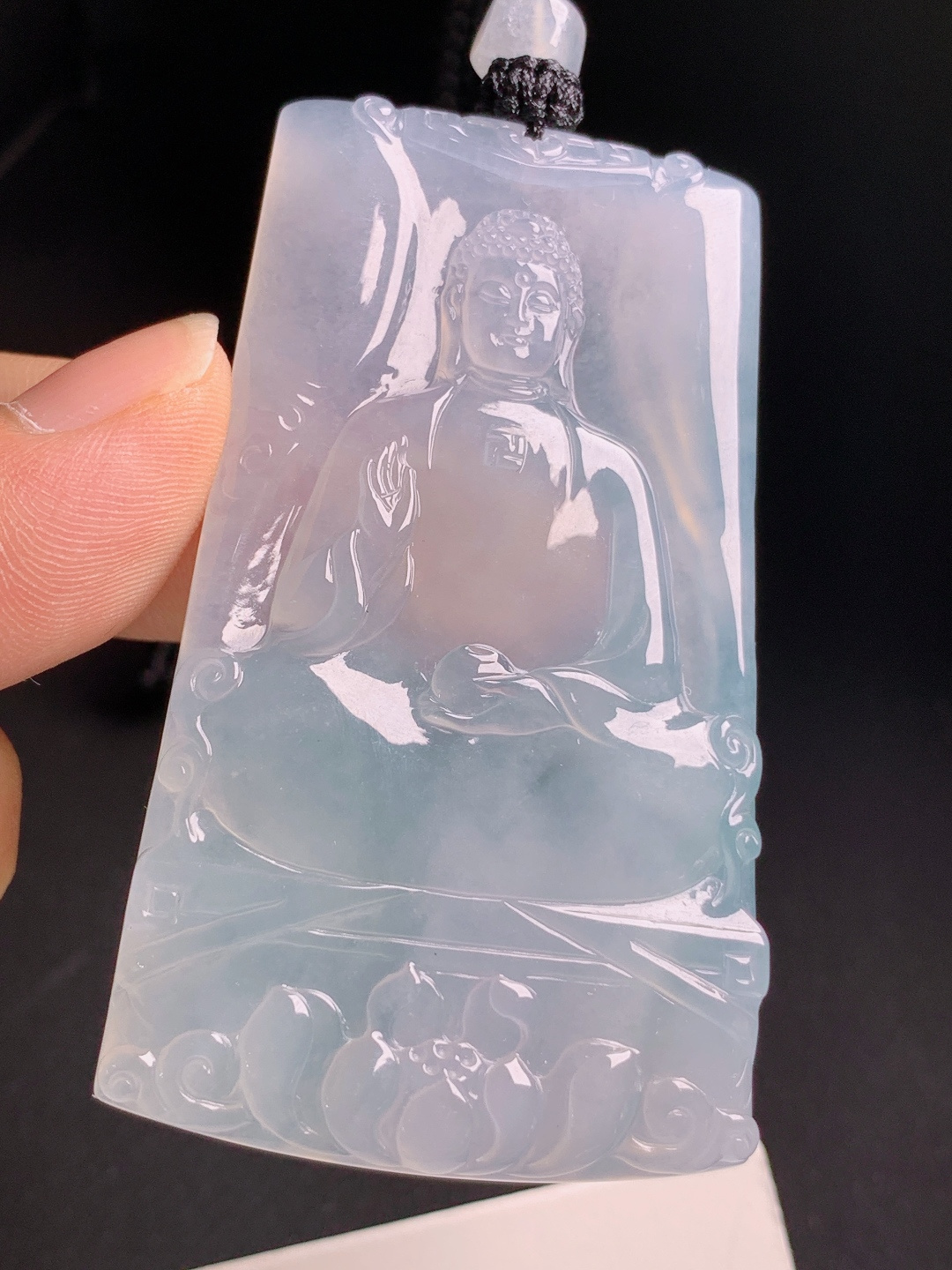 ️ 冰种大日如来方牌，冰润通透起光，寓意佛光普照福泽绵长 裸石66.5-38-5.5 430609