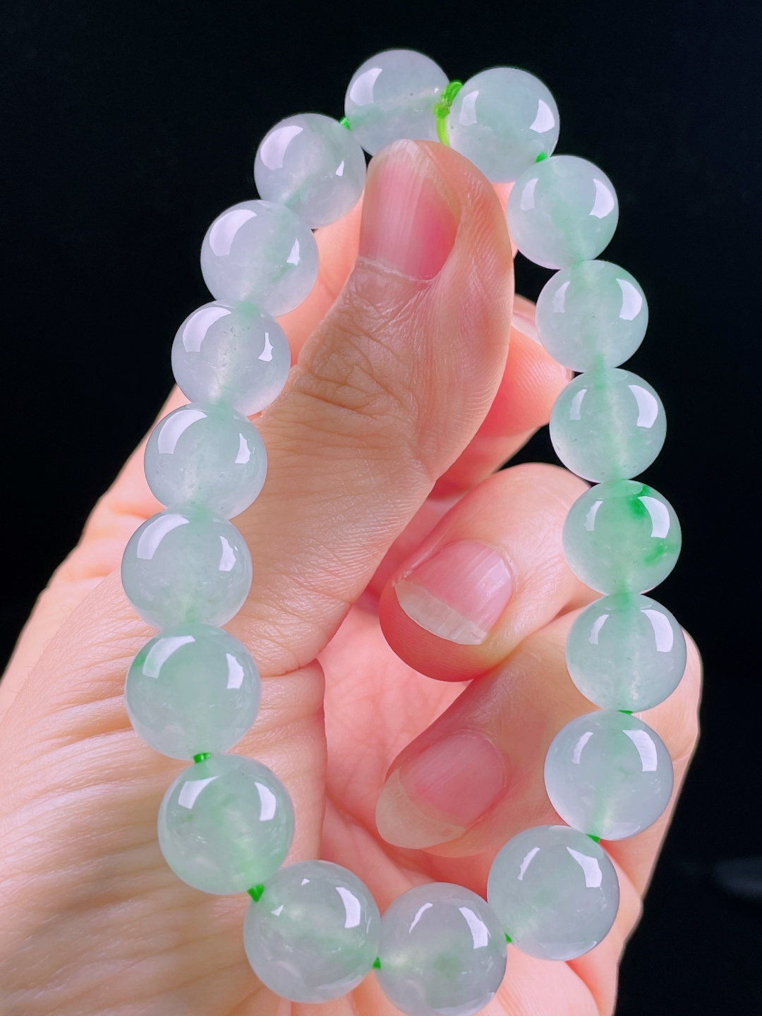 ️冰种手串，老种起光，细底通透，尺寸：11.7mm0612