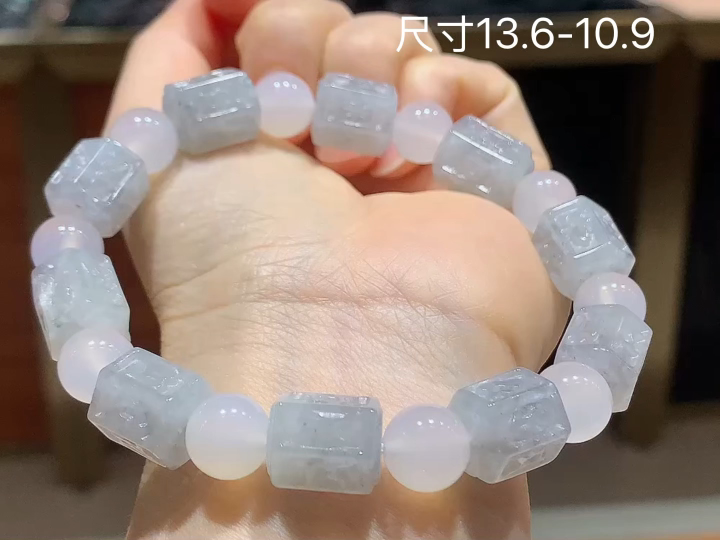 ️乌鸡手串 , 尺寸，13.6-10.9