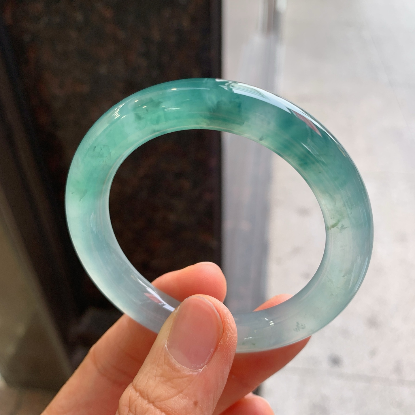 圆条冰晴飘花 微细纹 尺寸：52/9.6 冰润
