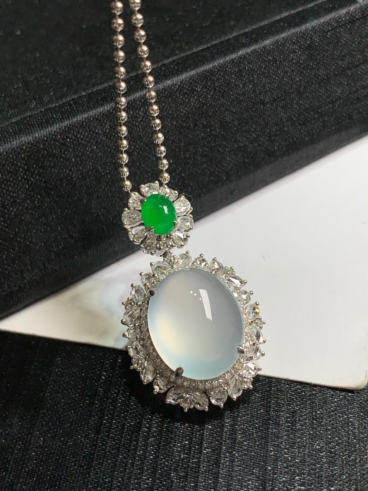 高冰蛋面吊坠，上身超美~