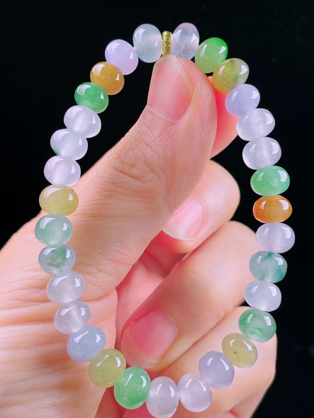️多彩手串，老种起光，细底通透，尺寸：7.7mm0612