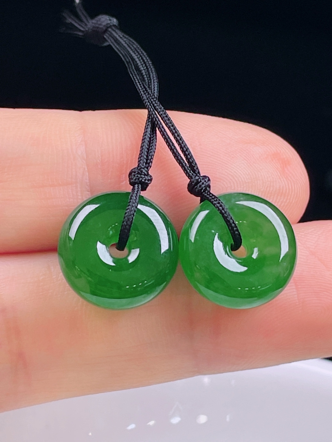 ️冰绿耳坠，老种起光，细底通透，尺寸：裸石13/5.8mm0612
