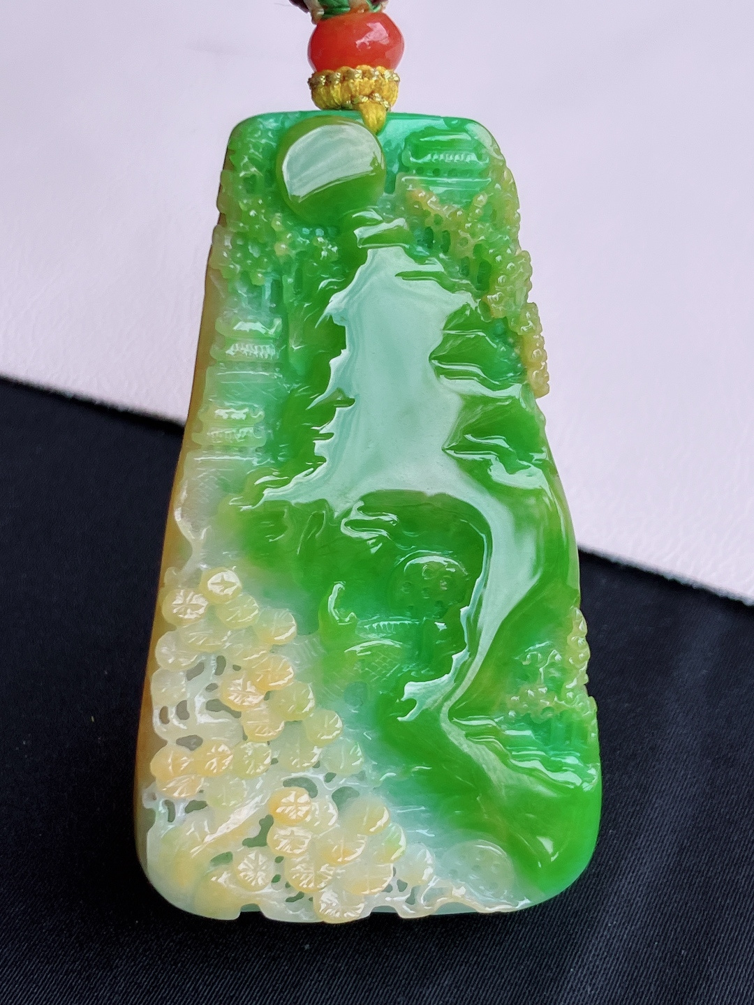 三山水牌，意境美，尺寸57.6/38.8/9/自然光实拍