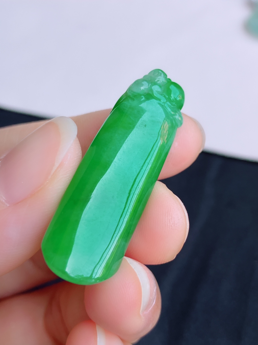 翠绿福瓜，色美清爽，尺寸39.8/13.3/7.3/自然光实拍