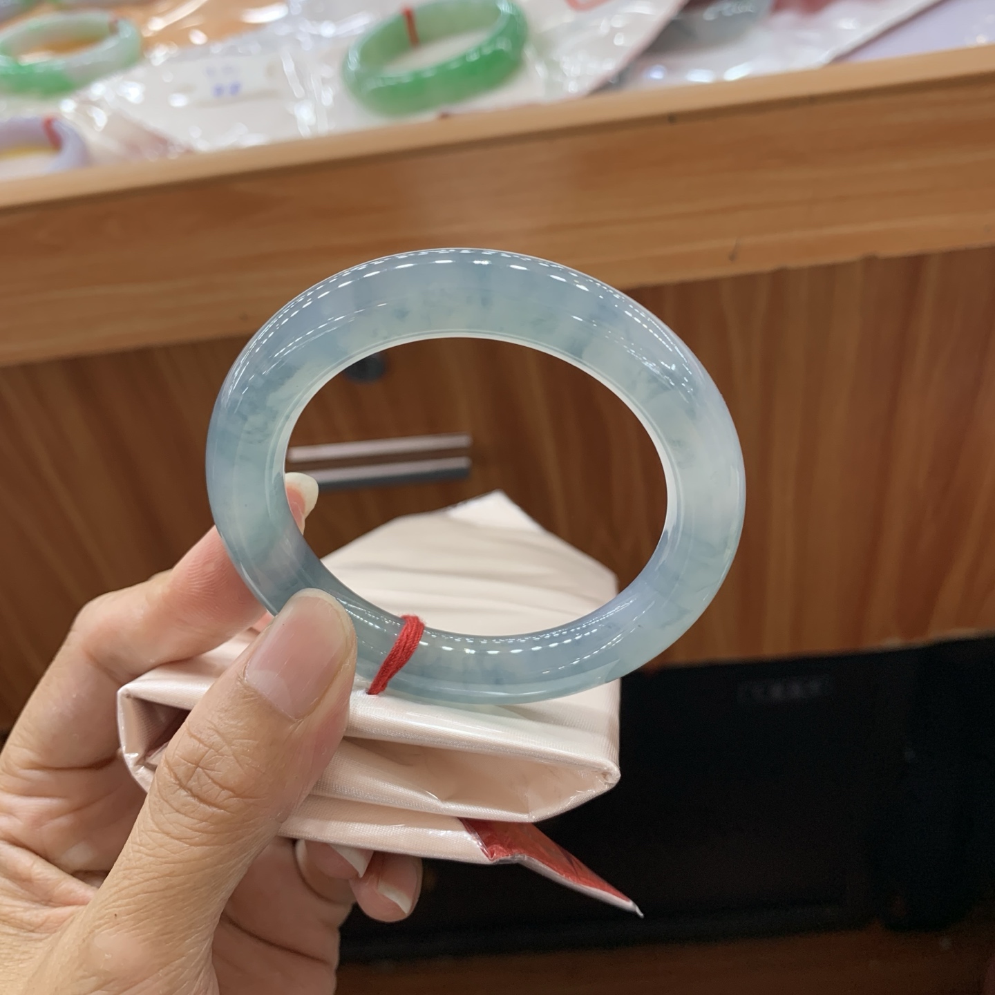 梦幻蓝紫圆条翡翠手镯 54.5-10.5
