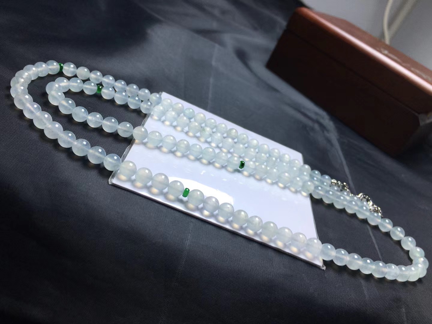 ️ 珠链，卡6～5.3mm，119颗，种好，玉质细腻，干净，纯，冰透水润，颗颗精选