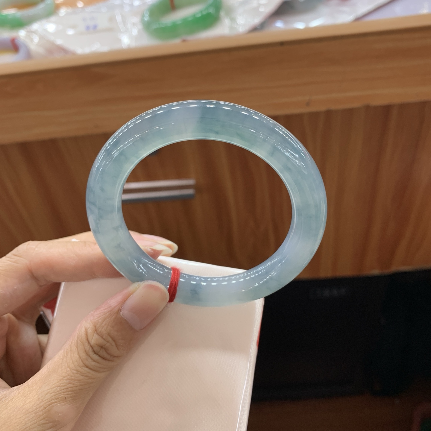 梦幻蓝紫圆条翡翠手镯 54.5-10.5