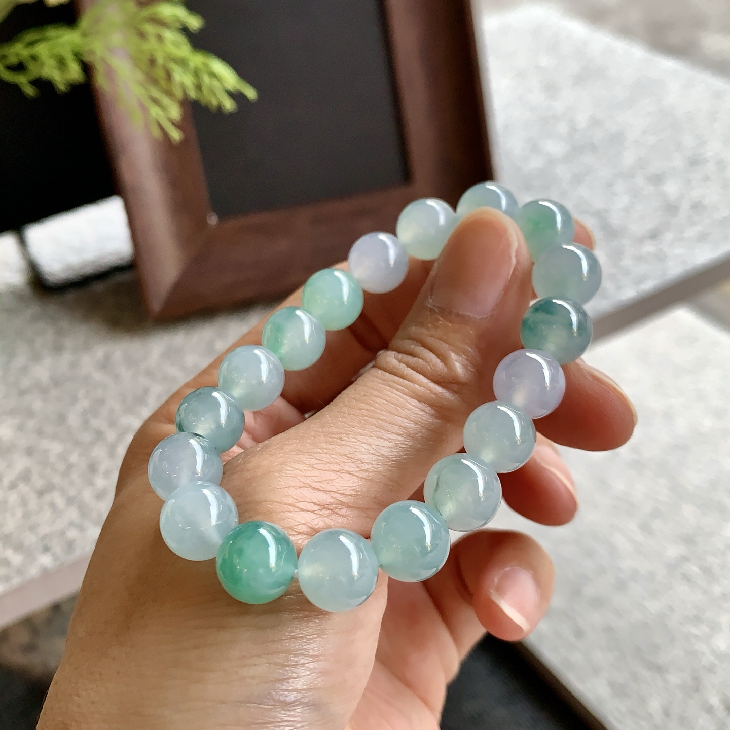 ️ 飘彩珠串，水足细腻，质感柔润