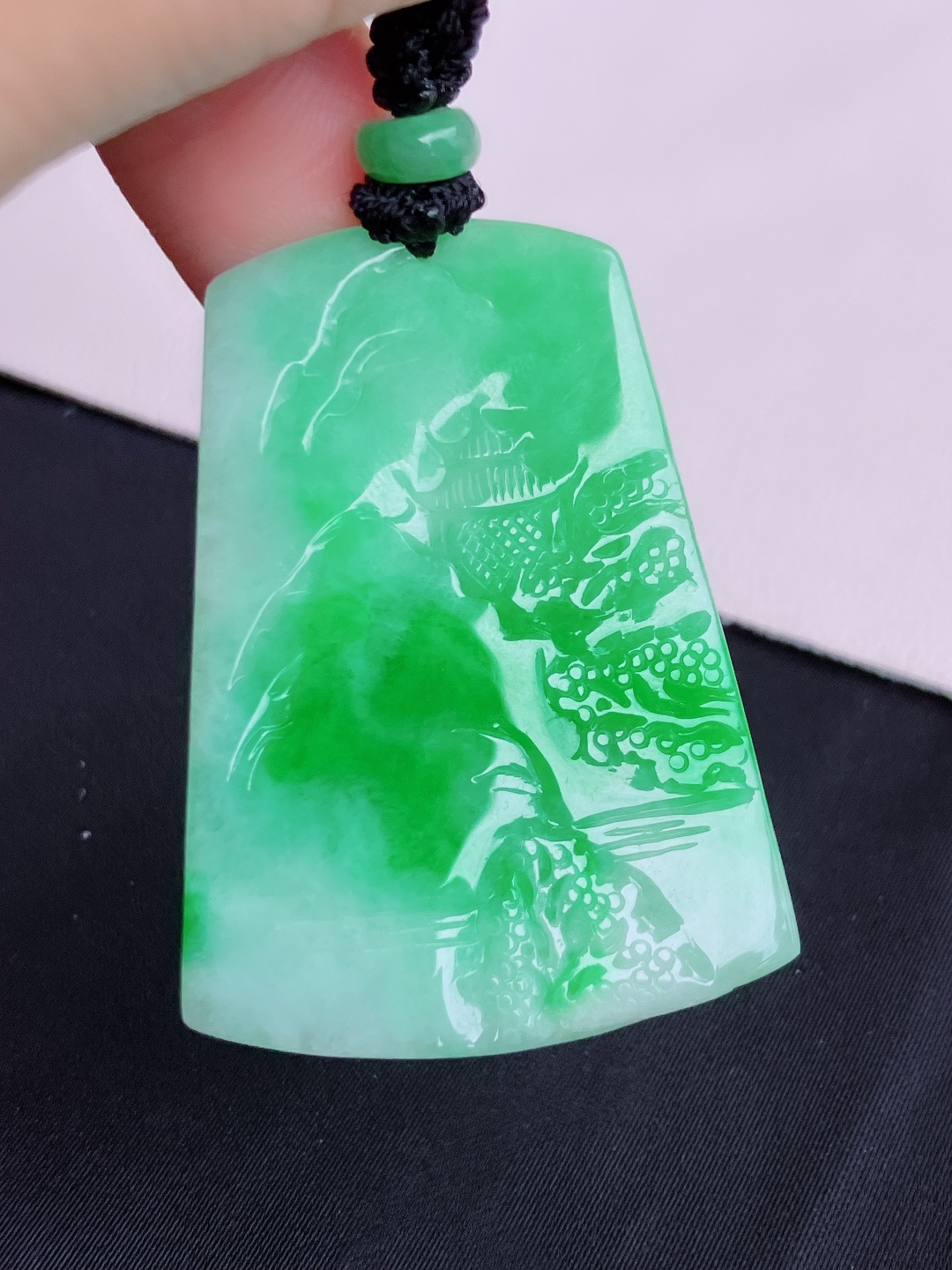 ️翠绿山水牌，意境美，尺寸44.6/32.8/5/自然光实拍