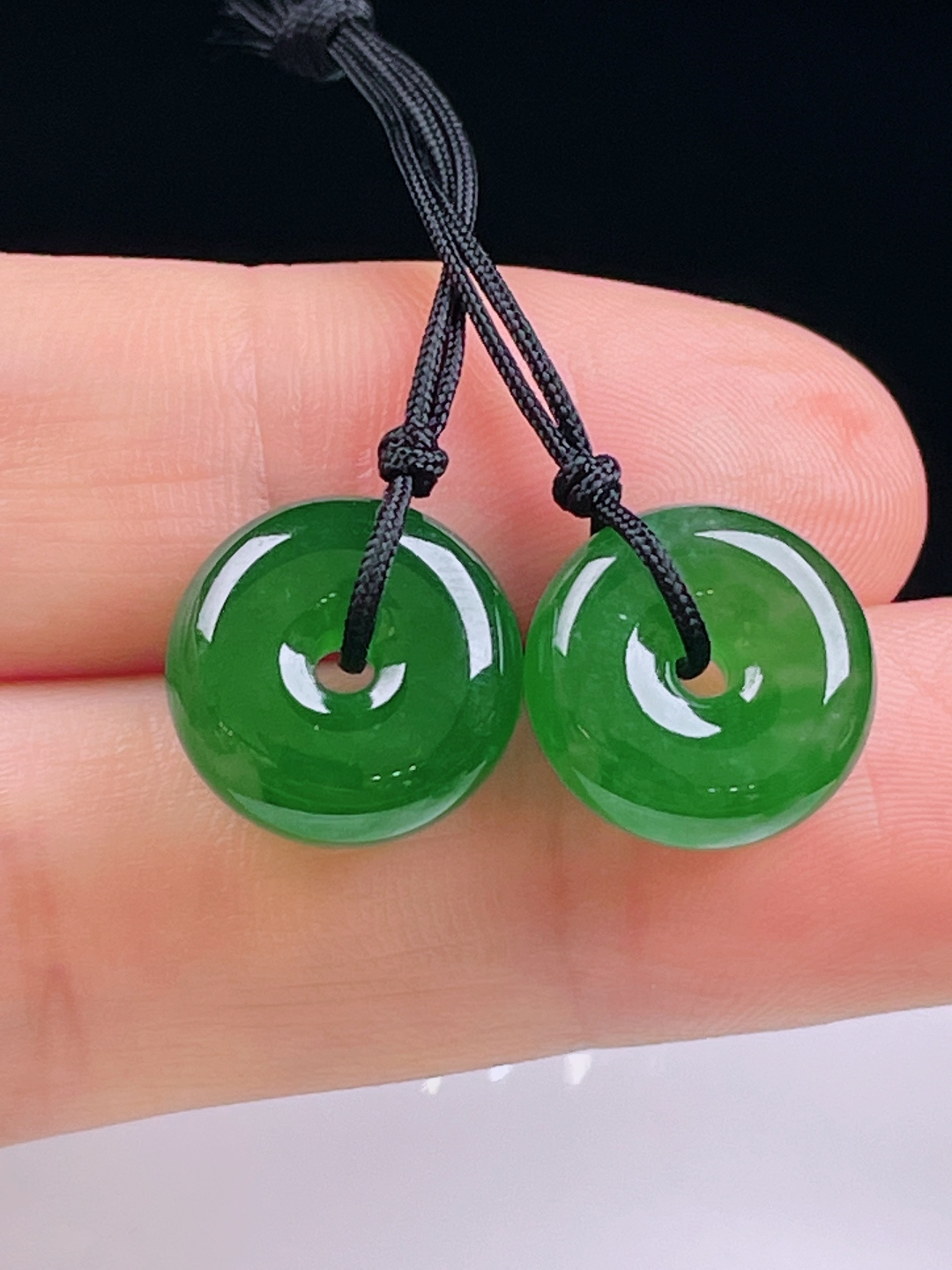 ️冰绿耳坠，老种起光，细底通透，尺寸：裸石13/5.8mm0612