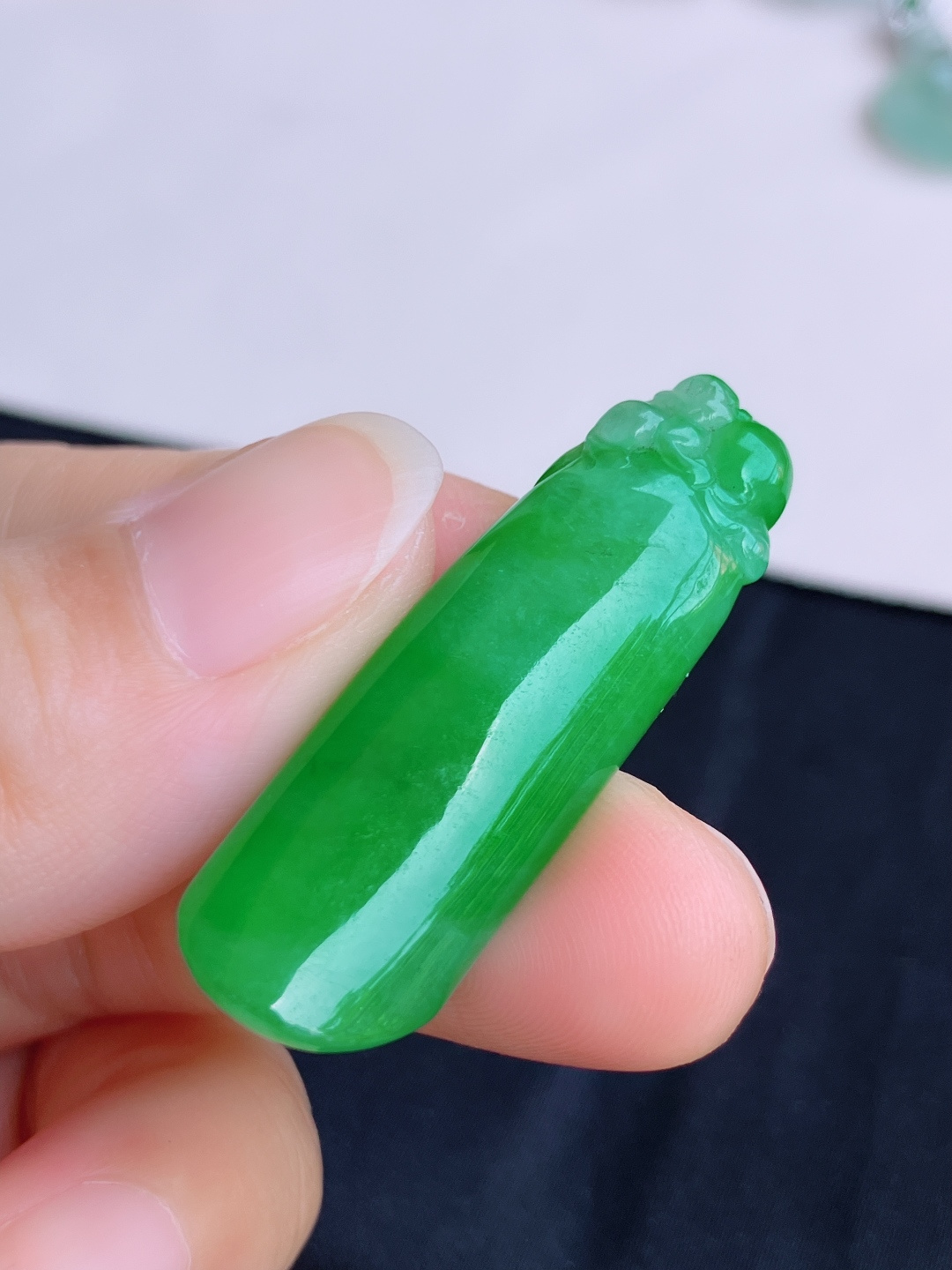 翠绿福瓜，色美清爽，尺寸39.8/13.3/7.3/自然光实拍
