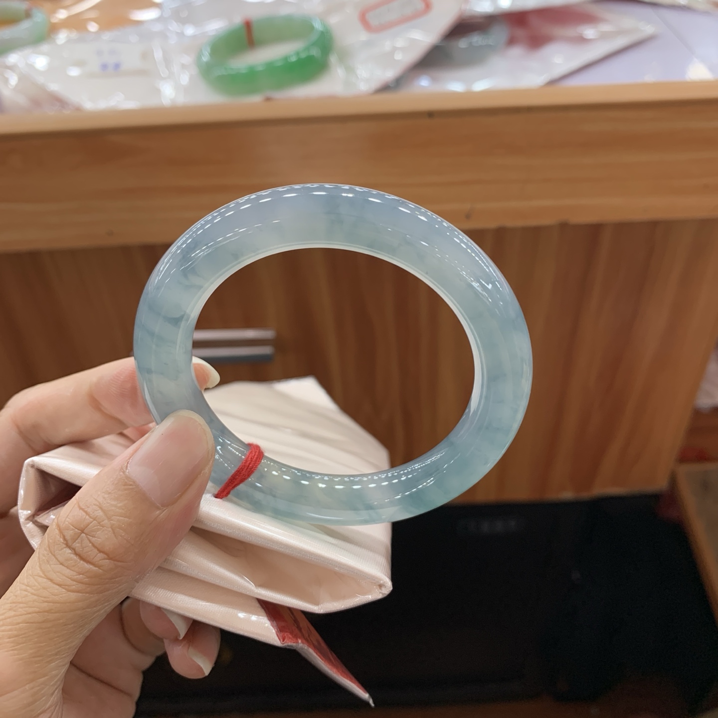 梦幻蓝紫圆条翡翠手镯 54.5-10.5
