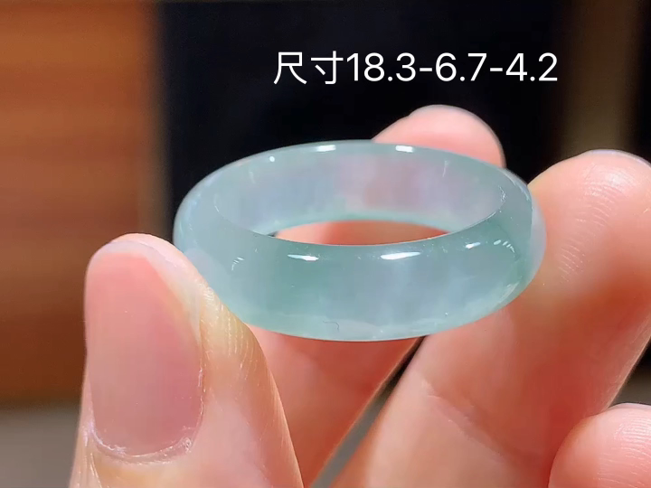 冰飘花戒圈 无裂，尺寸，18.3-6.7-4.2