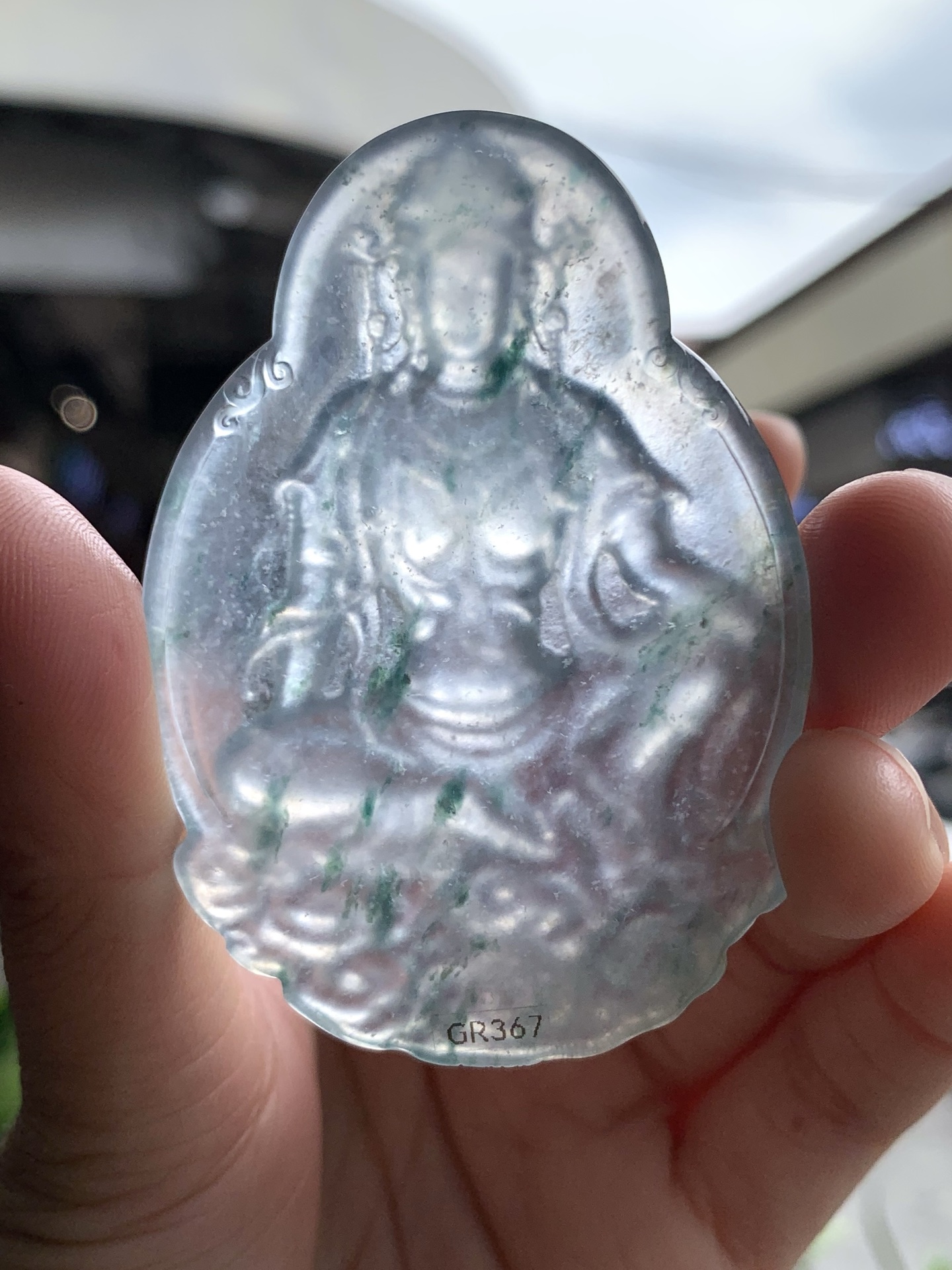 飘彩自在观音，法相端庄温润，自带清雅禅意 尺寸62.8×44.5×6.5