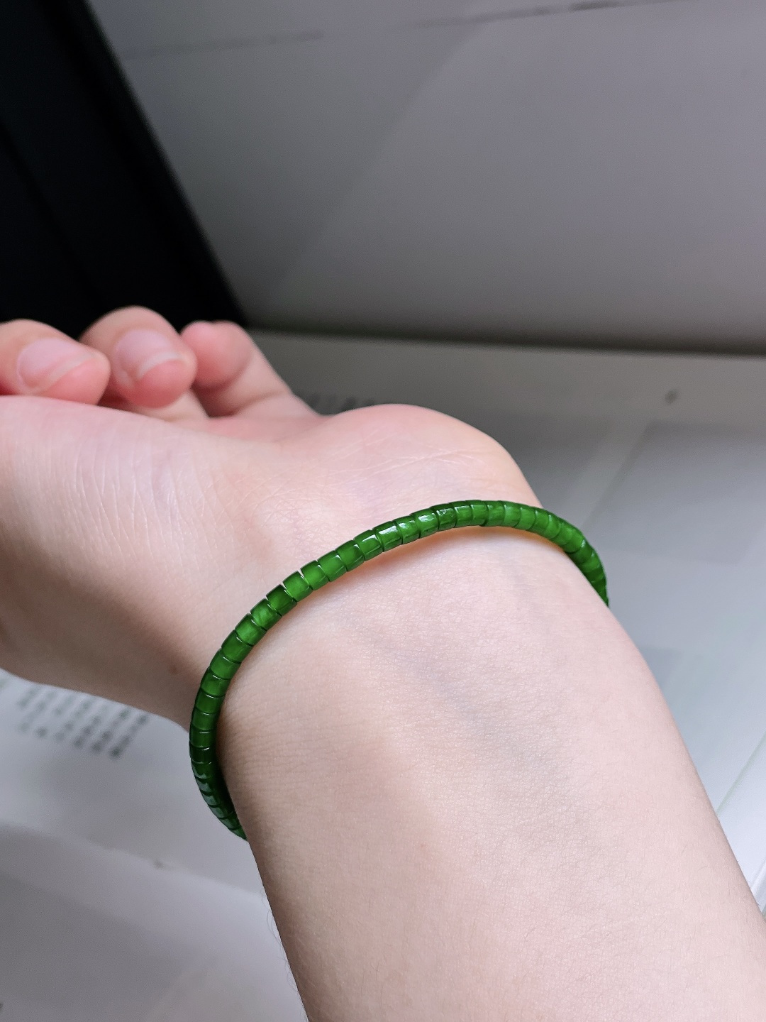 ️ 满绿手串 色泽浓郁 种老水润 尺寸 3.3