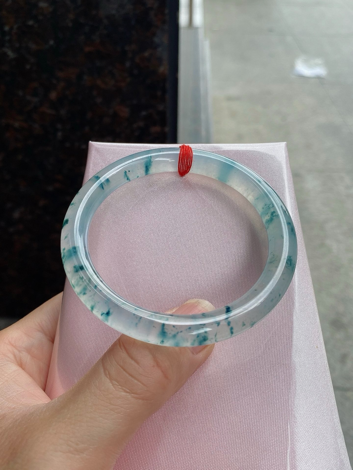 圈口55.5-8.5     【高冰种飘花圆条手镯】圈口55  56可戴