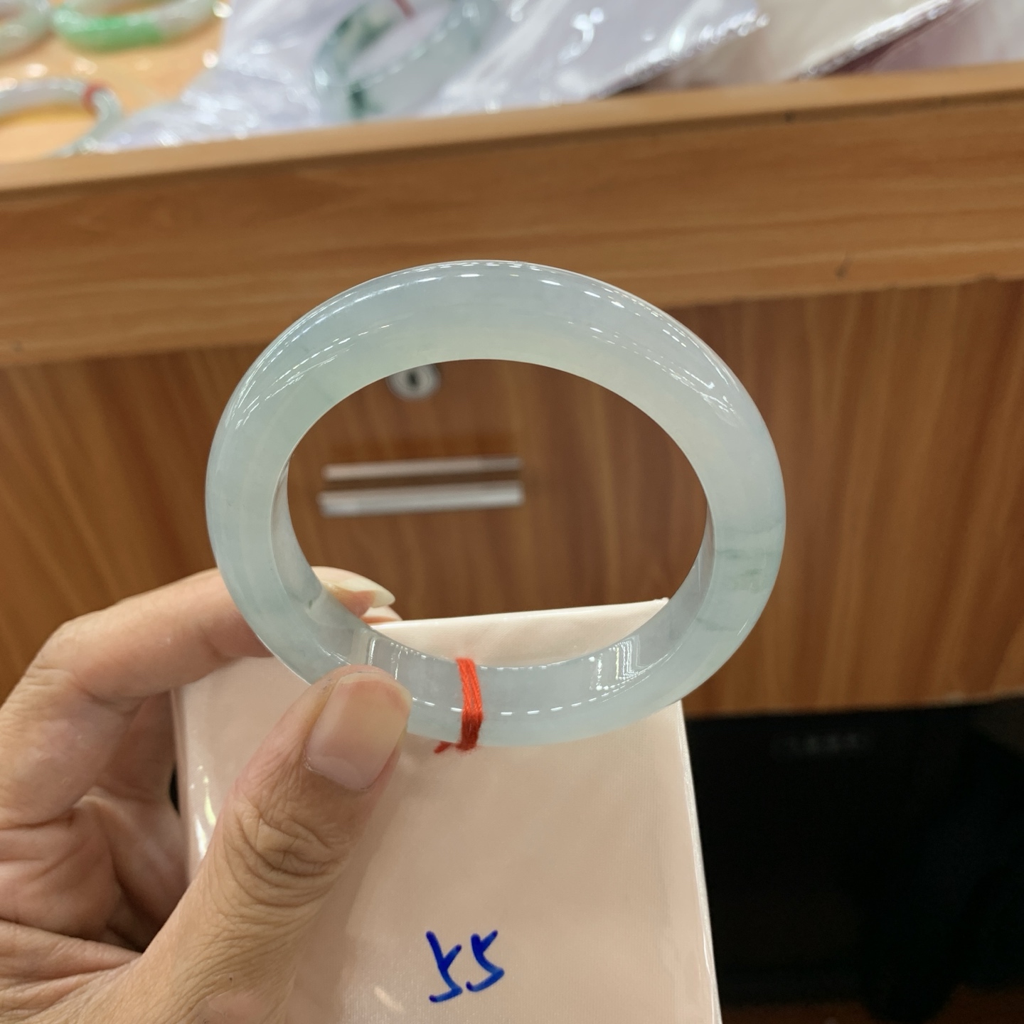 飘花正圈翡翠手镯 55.2-11.3-9.1