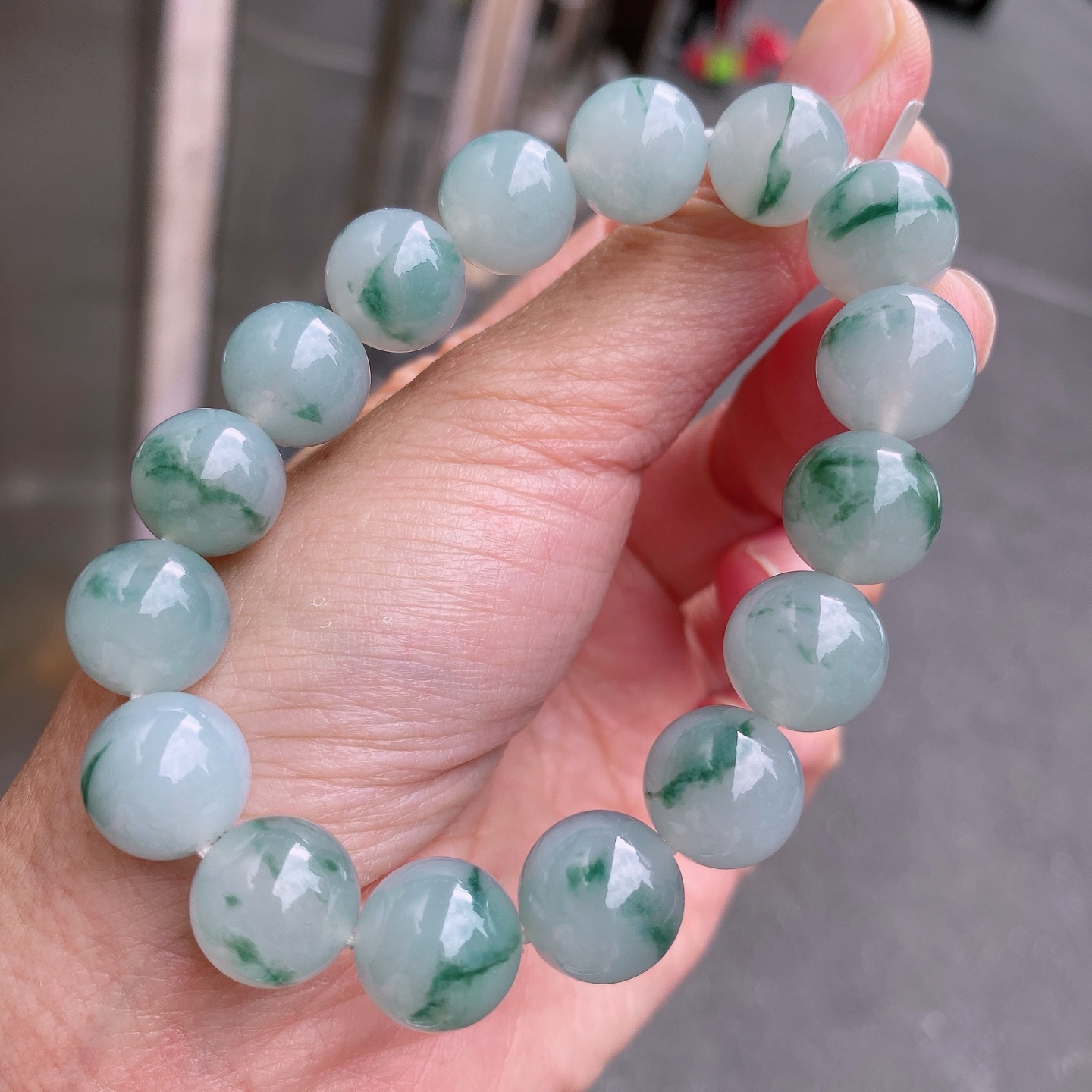 ️ 飘花手串 有种水 油润 度百分之90以上，12.6