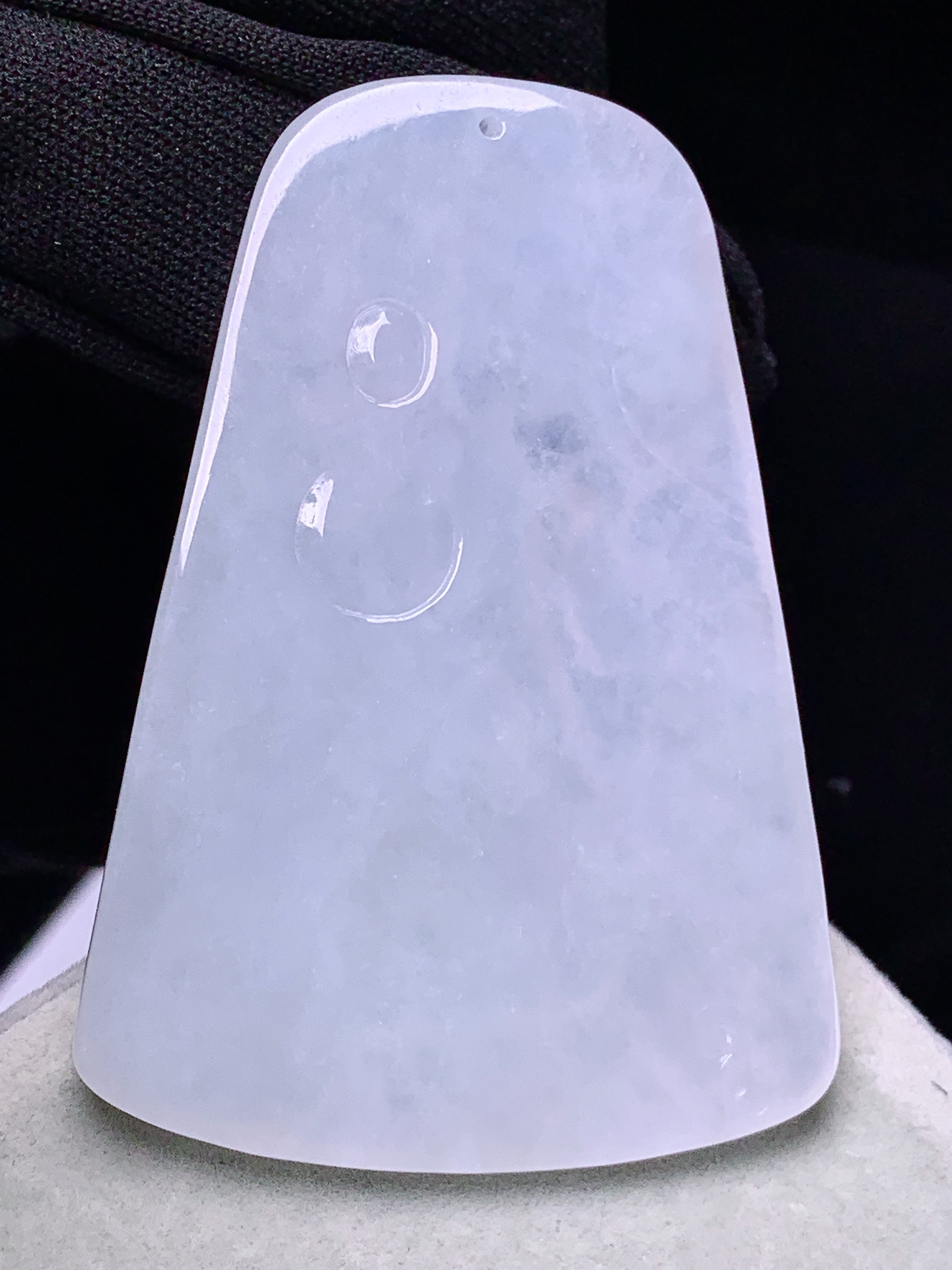 冰种观音菩萨吊坠 玉质细腻 色泽艳丽清新 整体尺寸60.6*42*6 d1