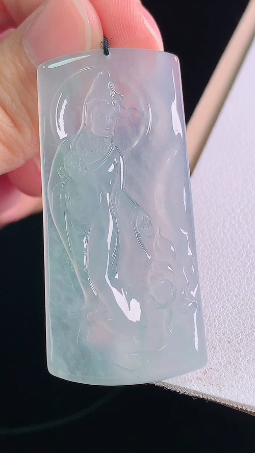 ️冰种观音，无裂，尺寸:49.7-23.3-3.9mm 11