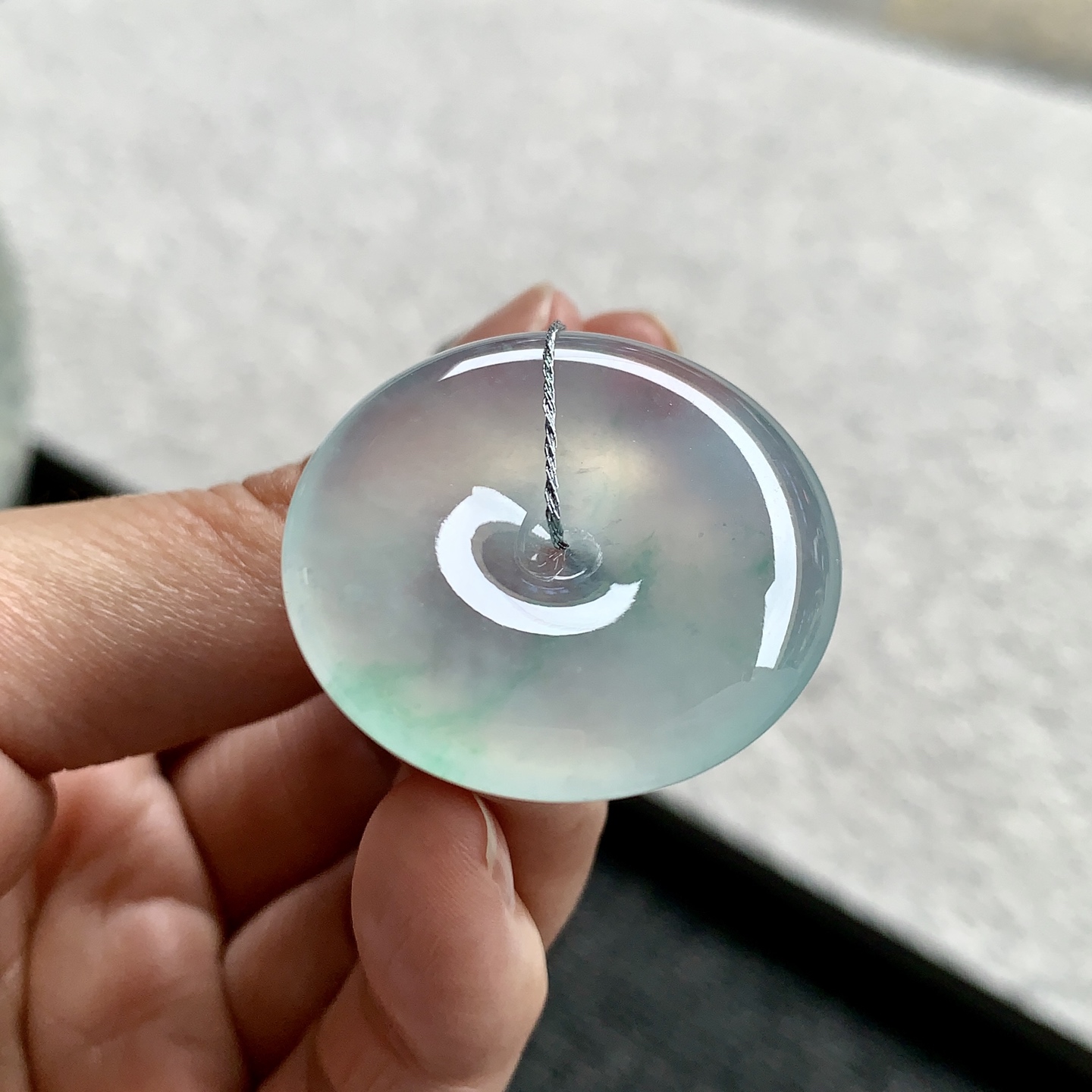 飘绿平安扣，种质通透起胶