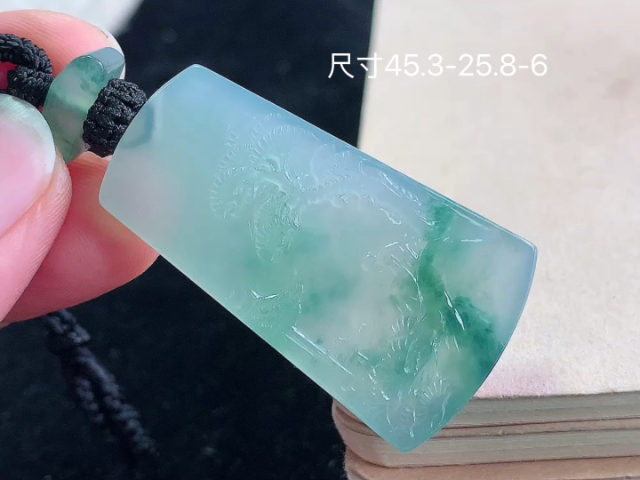 冰飘花山水牌 老坑冰透 种老水足 水润光泽 性比高 无裂 尺寸看图