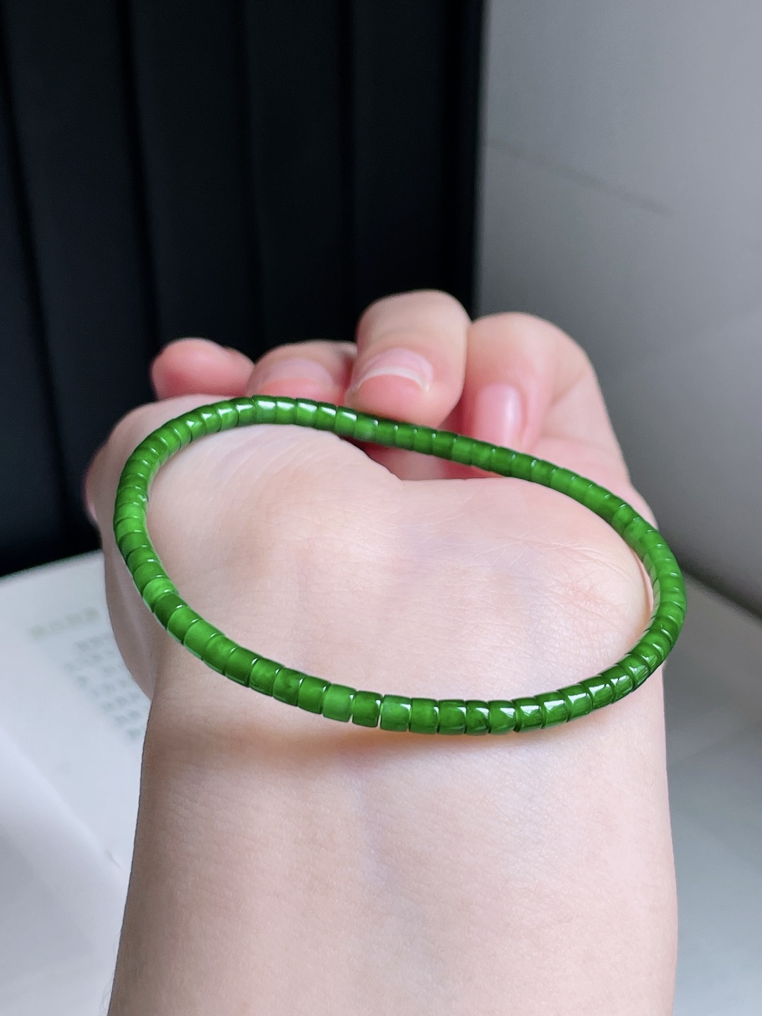 ️ 满绿手串 色泽浓郁 种老水润 尺寸 3.3