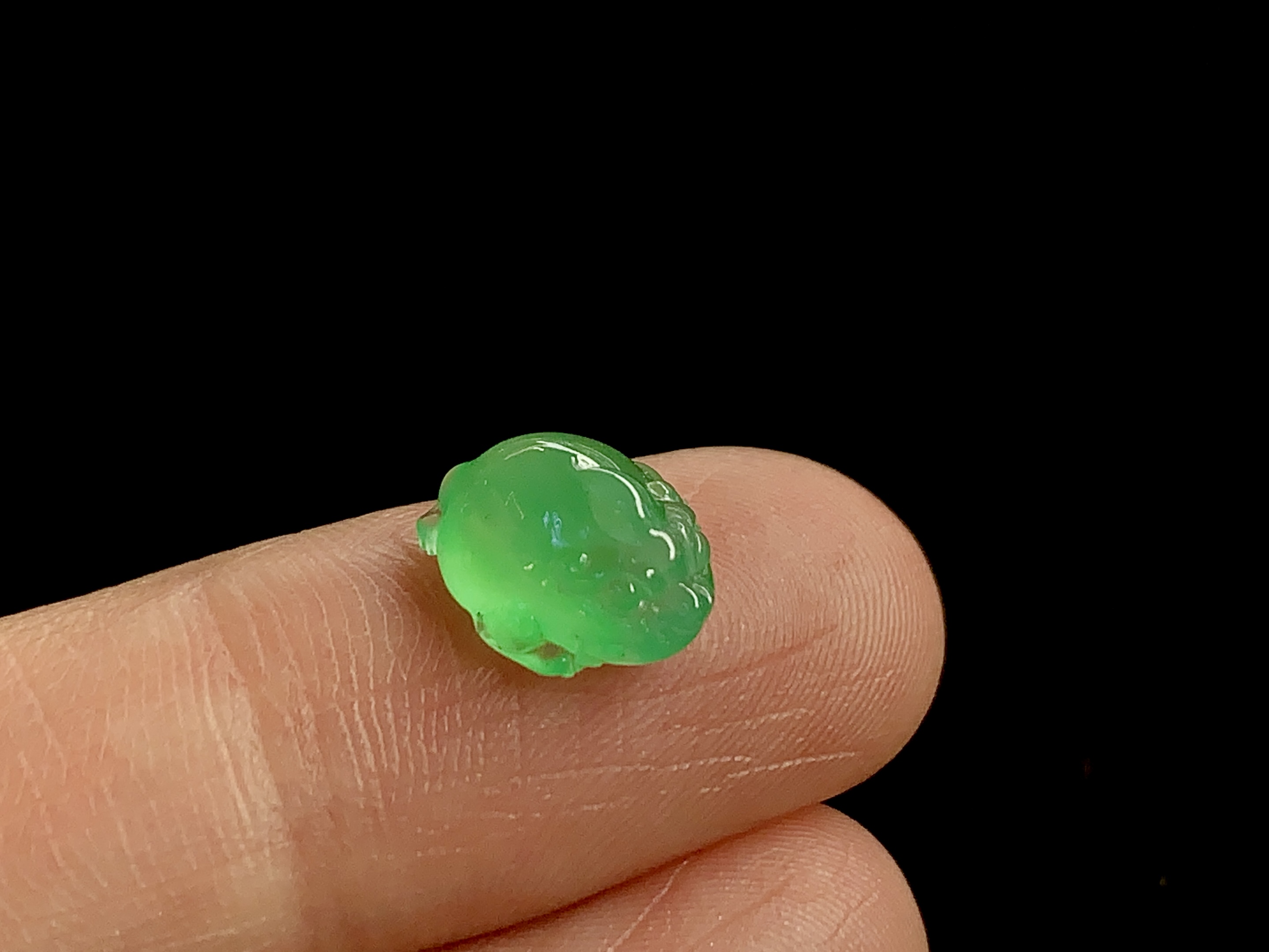冰绿金蟾，莹润冰透，种水足