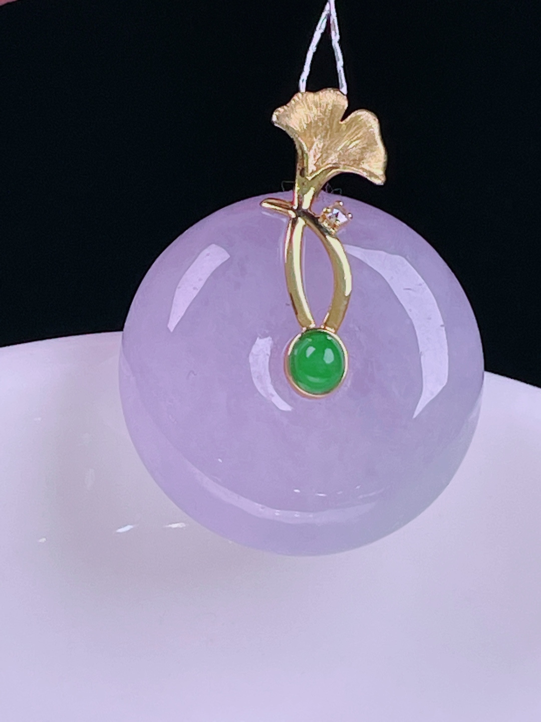 ️冰紫平安扣，老种起光，细底通透，尺寸：28.2/22.4/9.5mm0613