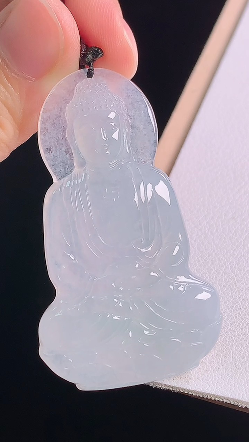 ️冰种大日如来，无裂，尺寸:52.3-30.4-5.0mm 9
