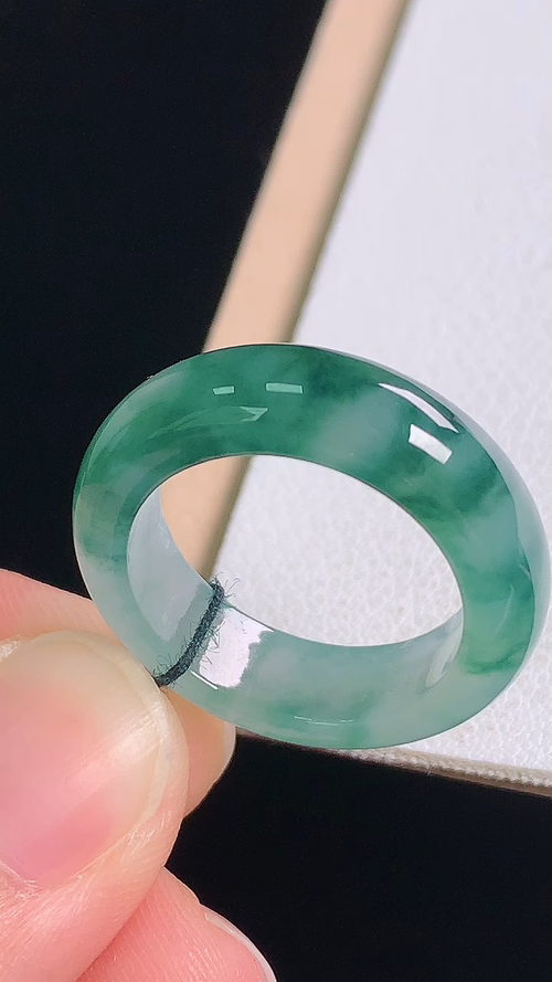 ️冰飘花指环，无裂，尺寸:圈口15/17.0-6.0-3.4mm 11