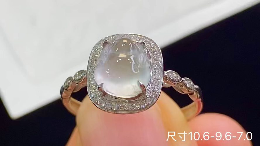 18k金+钻玻璃种貔貅戒指，无裂，10.6-9.6-7.0