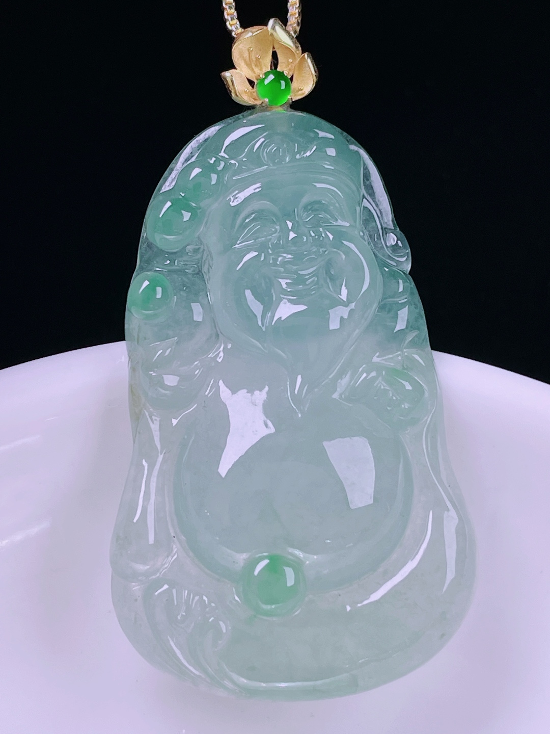 白冰财神，老种起光，细底通透，尺寸：47/26.2/6mm0614