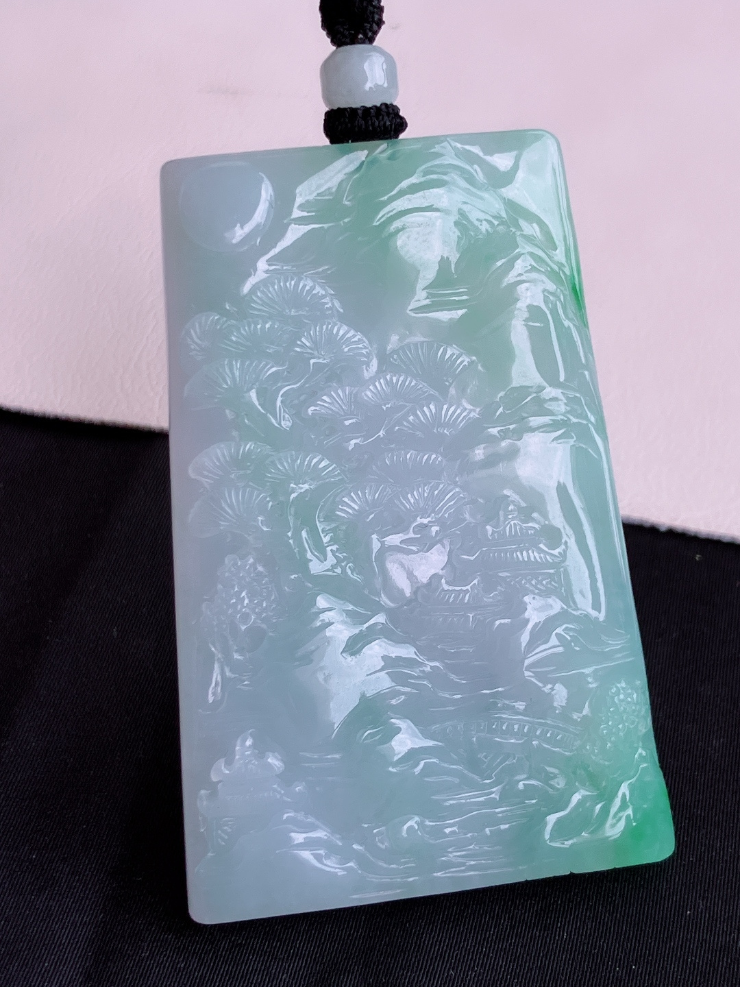 双彩山水牌，意境美，尺寸57/37.6/6/自然光实拍