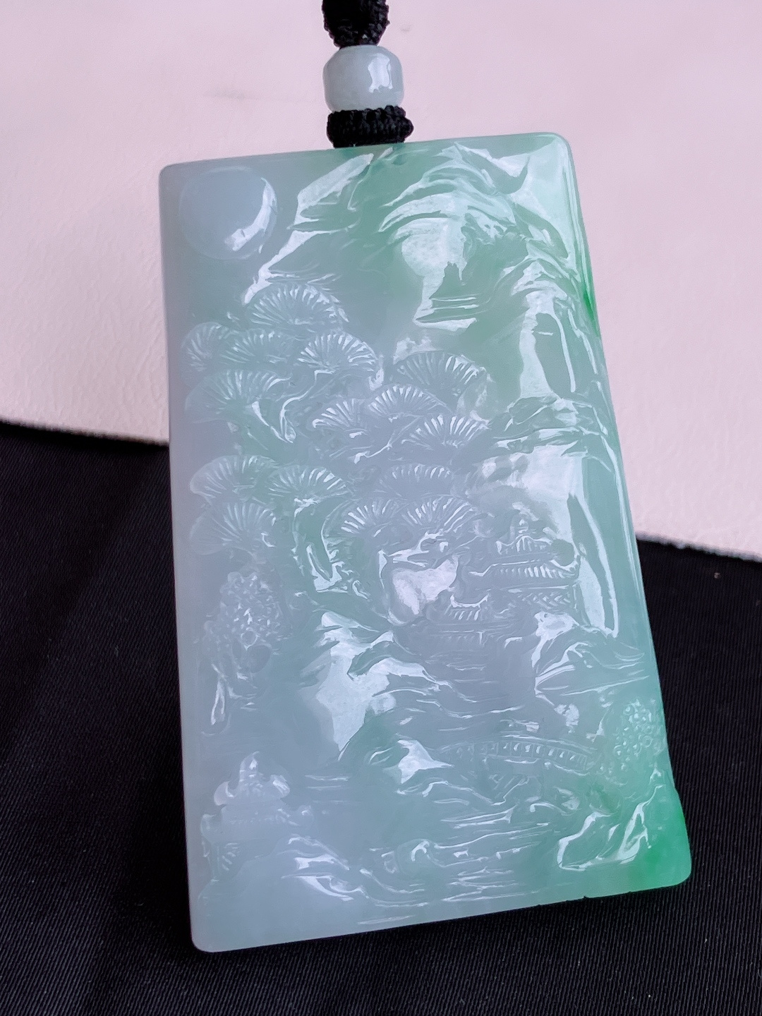 双彩山水牌，意境美，尺寸57/37.6/6/自然光实拍