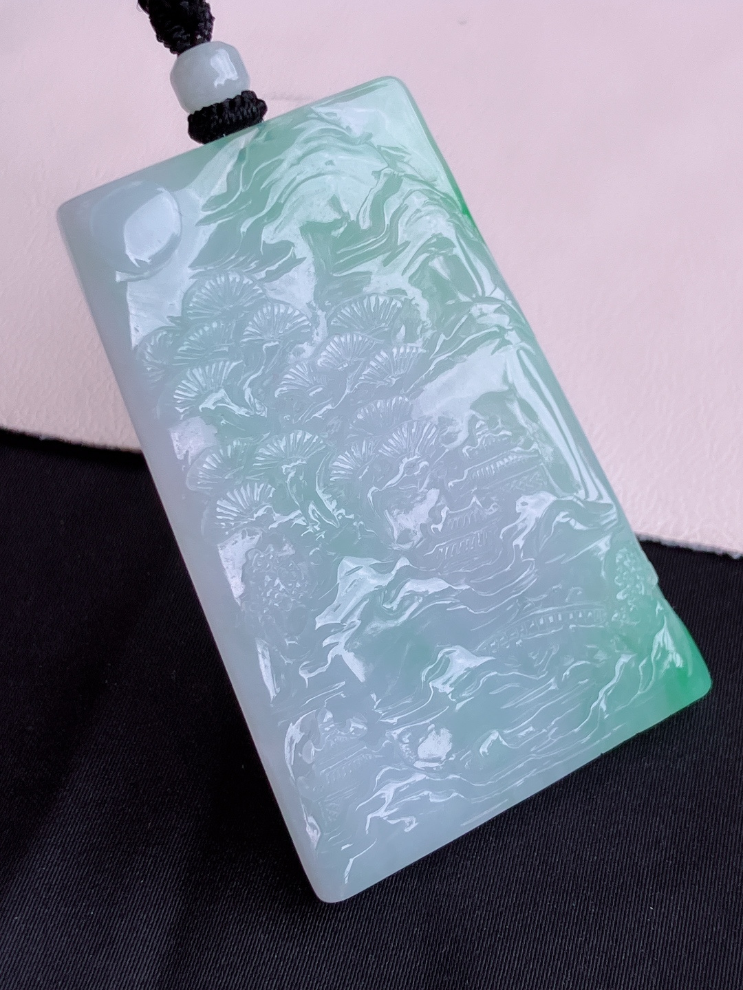双彩山水牌，意境美，尺寸57/37.6/6/自然光实拍