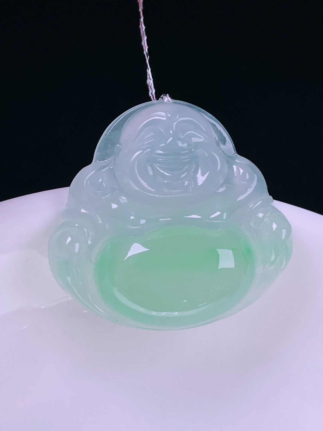 ️冰绿佛公，老种起光，细底通透，尺寸：26.3/29/6.5mm0614